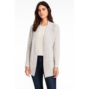 Old Navy Women’s Waffle Knit Open Front Cardigan Gray Longline Thermal Soft XS